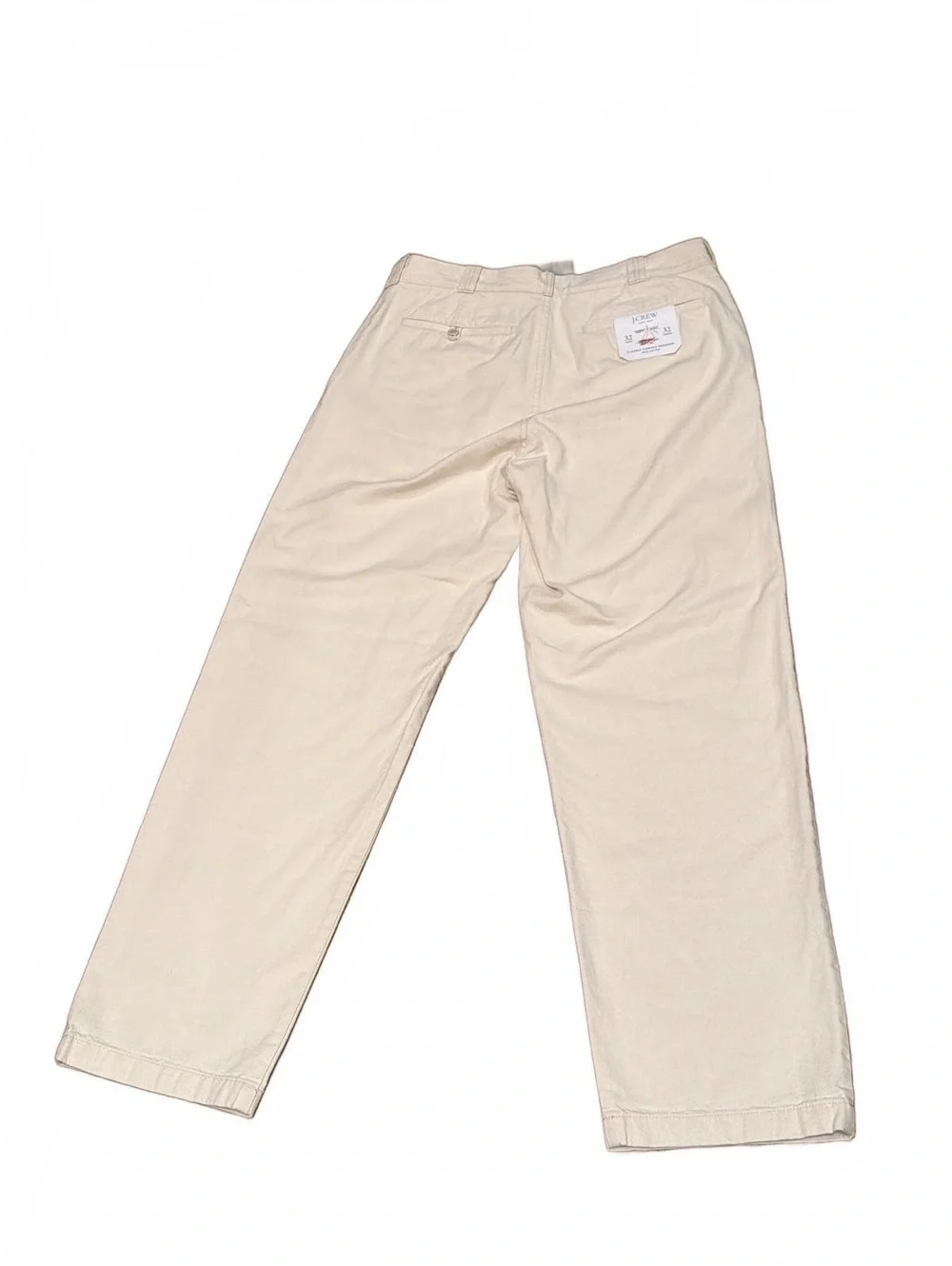 NWT JCrew Mens 32x32 Pants Cream Classic Canvas Trousers BW595 100 Cotton Chinos